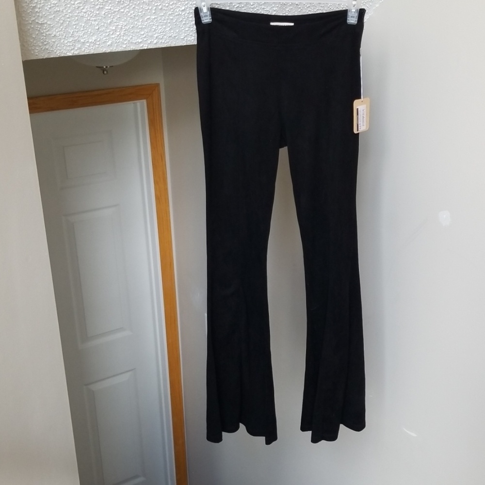 Cotton Candy faux suede bellbottom flare pants